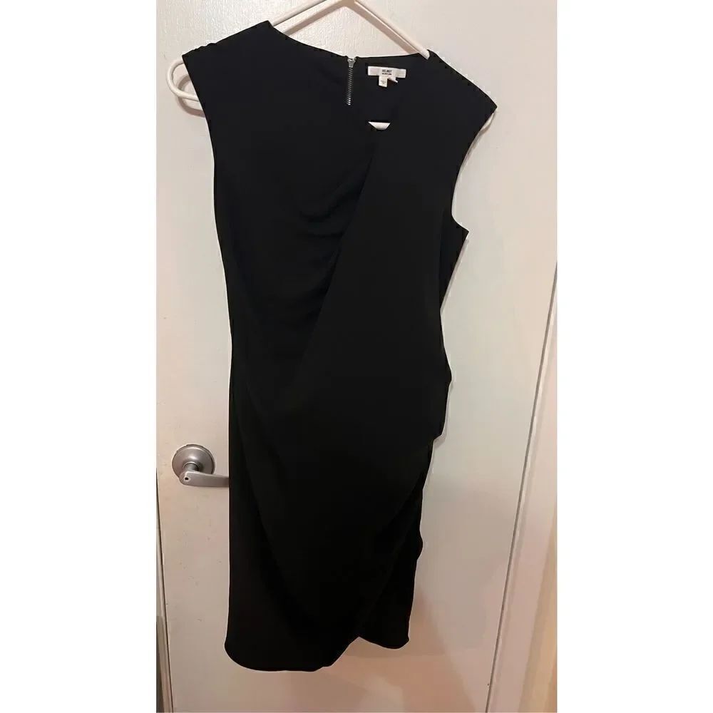 HELMUT LANG LITTLE BLACK DRESS BACK ZIP SIZE S